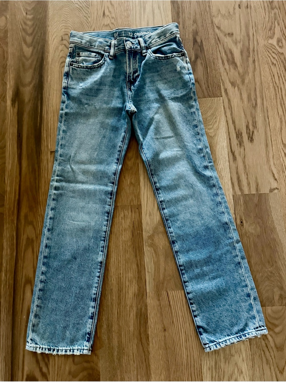 GAP Kids Boys Jeans Size 12 12-13 Light Wash Denim Straight Leg 100% Cotton